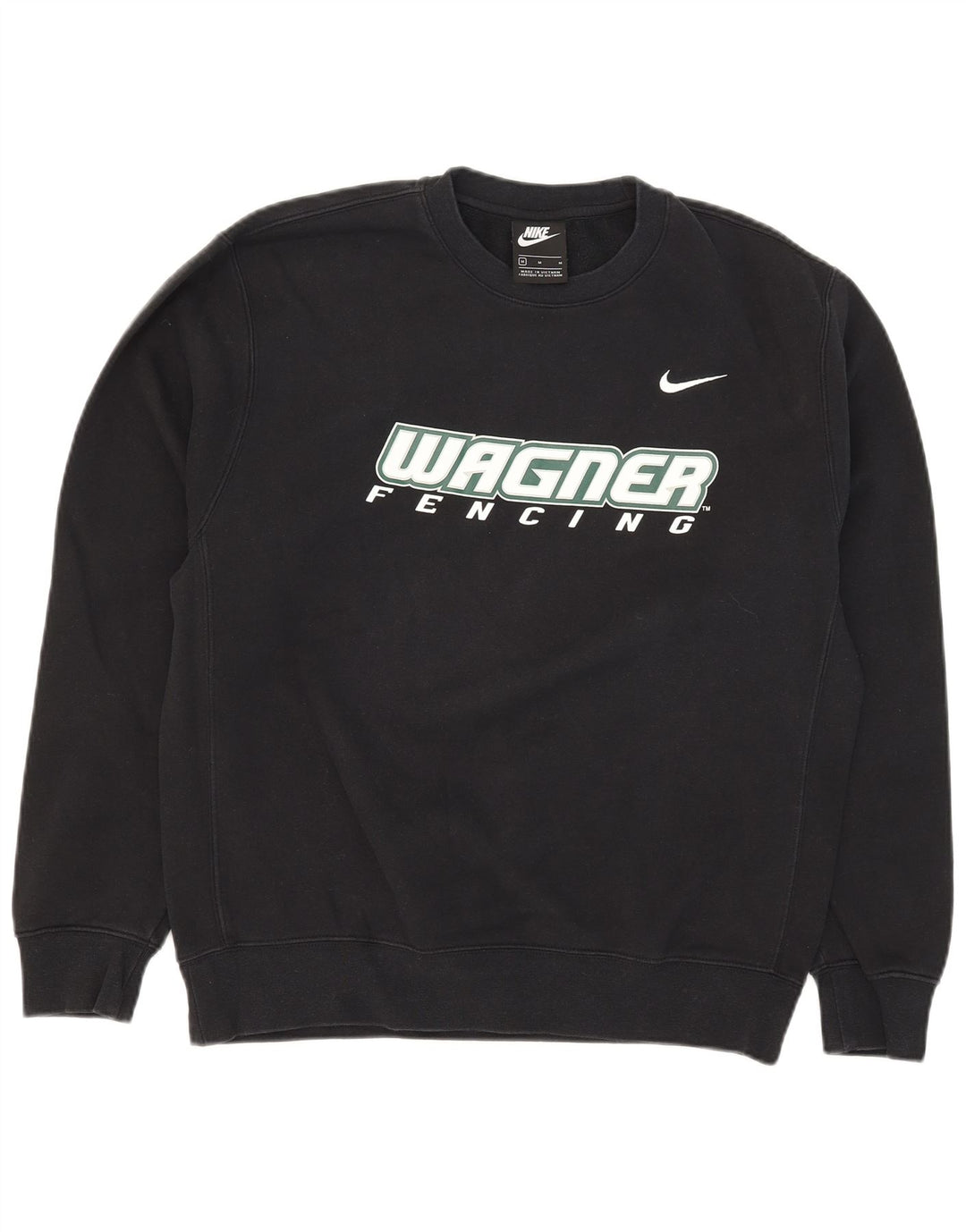 Męski sweter z grafiką Nike, średni czarny, bawełniany