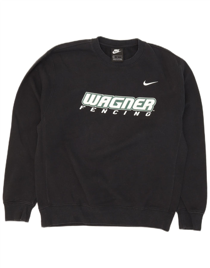 Męski sweter z grafiką Nike, średni czarny, bawełniany