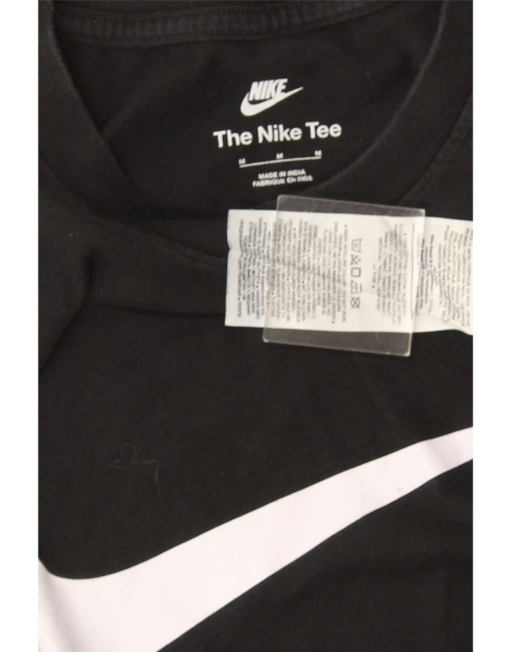 Męski T-shirt z grafiką Nike, średni czarny, bawełniany