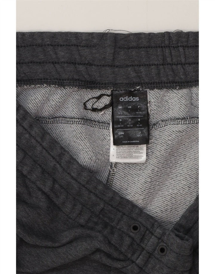 Damskie spodnie dresowe ADIDAS Joggers UK 16/18, duże, szare nakrapiane