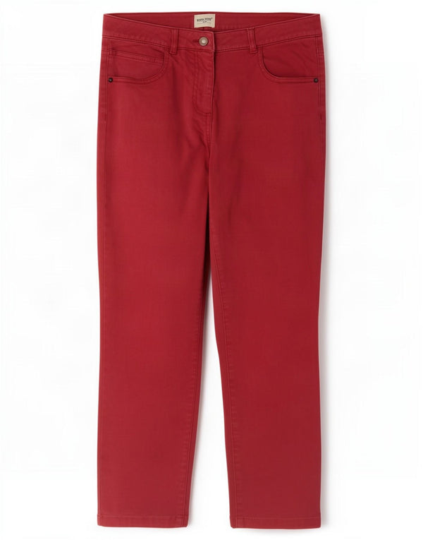 White Stuff Womens Slim Casual Trousers UK 10 Small W30 L26 Red Cotton