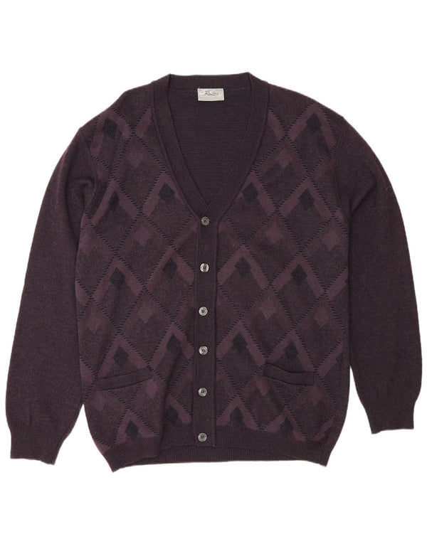 Sweter męski Rodes 2XL fioletowy Argyle/diamentowa wełna