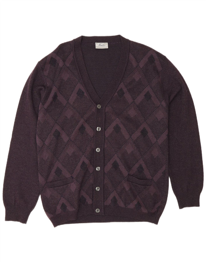 Sweter męski Rodes 2XL fioletowy Argyle/diamentowa wełna