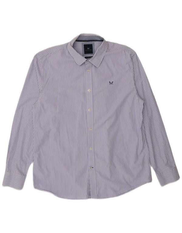Crew Clothing Męska koszula o klasycznym kroju XL, niebieska, bawełniana w prążki