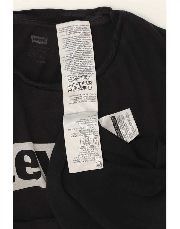Męska koszulka z grafiką Levi's Top, średnia czarna bawełna