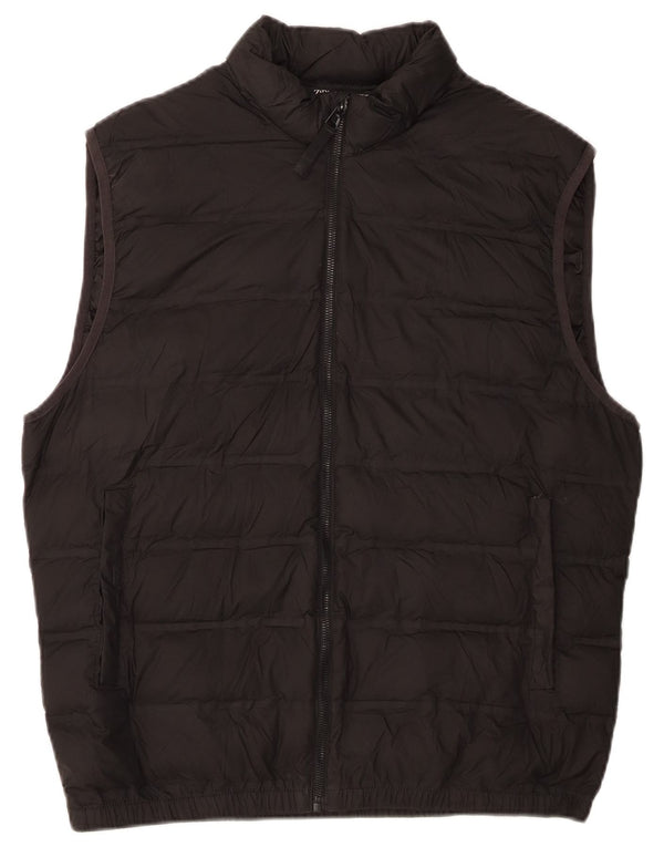 Zara Womens Padded Gilet UK 16 Large Black Polyester