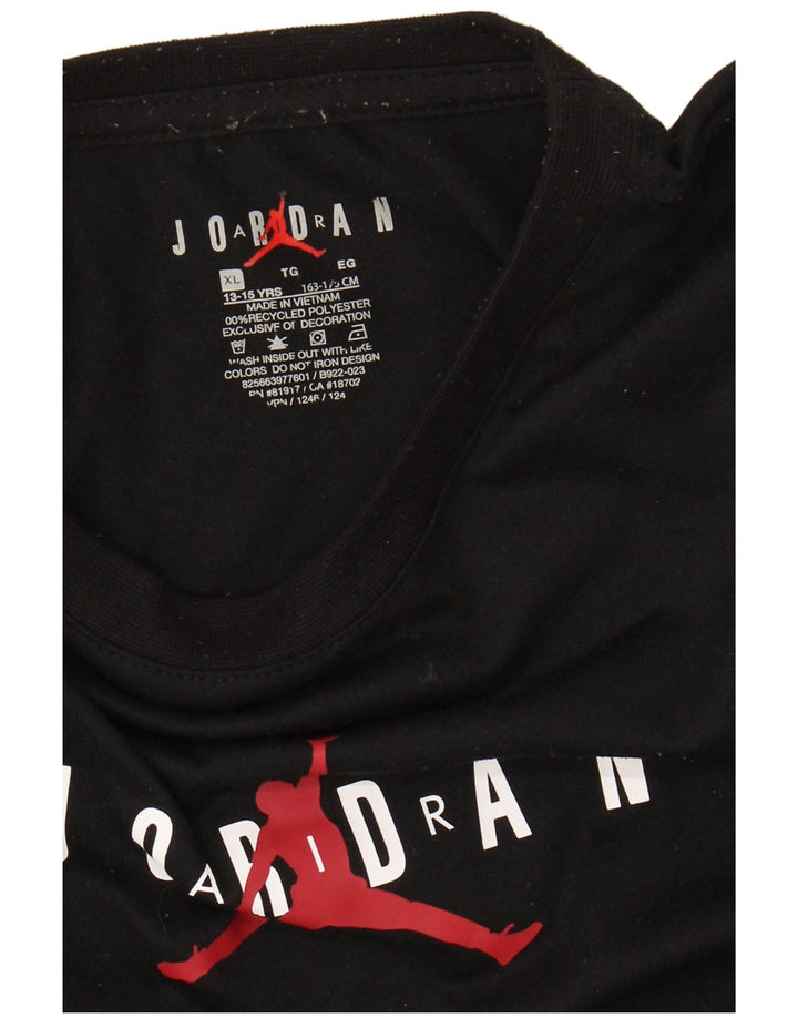 Chłopięcy T-shirt z grafiką JORDAN 13-14 lat XL, czarny poliester