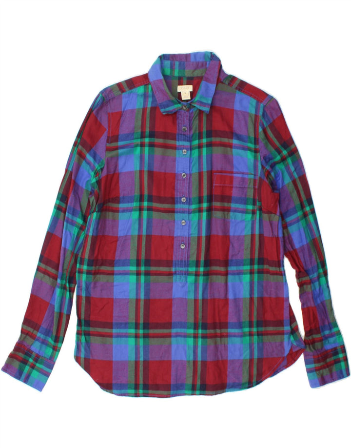 J. CREW Womens Pullover Shirt UK 14 Medium Multicoloured Check Cotton Vintage J. Crew and Second-Hand J. Crew from Messina Hembry 