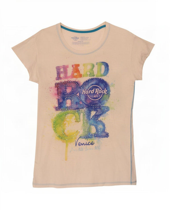 T-shirt dziewczęcy Hard Rock Cafe Venice z grafiką, 13-14 lat, średni biały