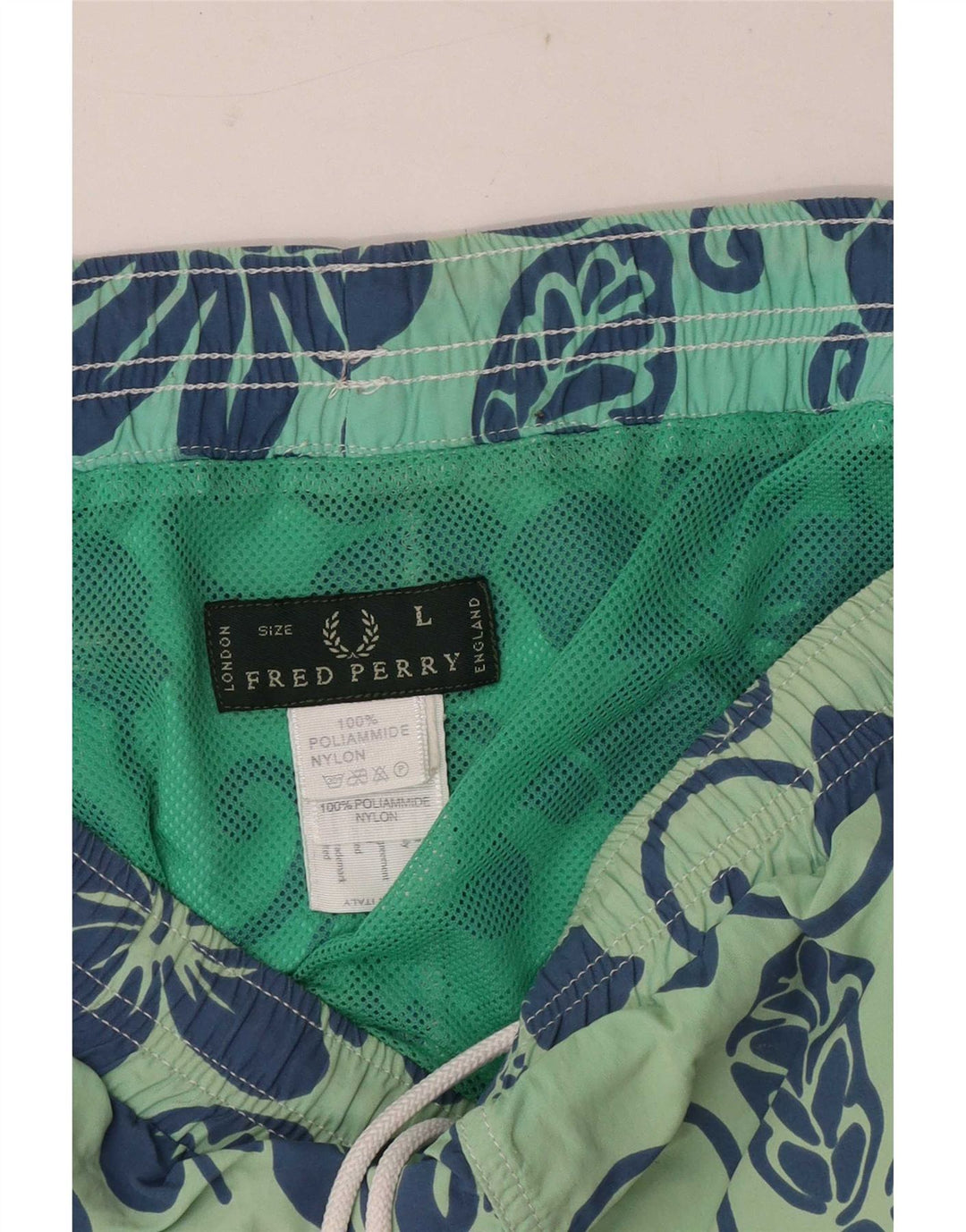 Męskie szorty kąpielowe Fred Perry Regular, duży, zielony, kwiatowy poliamid