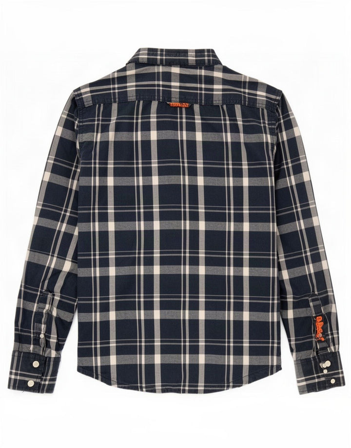 Koszula męska Superdry, bawełniana, w średnią granatową kratkę