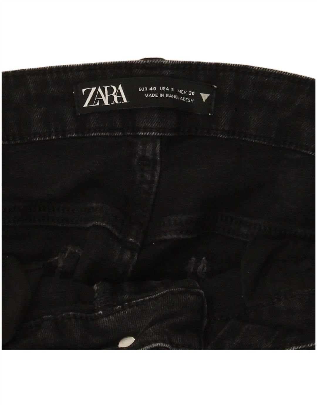 Damskie jeansy Zara w trudnej sytuacji, EU 40 Medium W30 L27, czarna bawełna