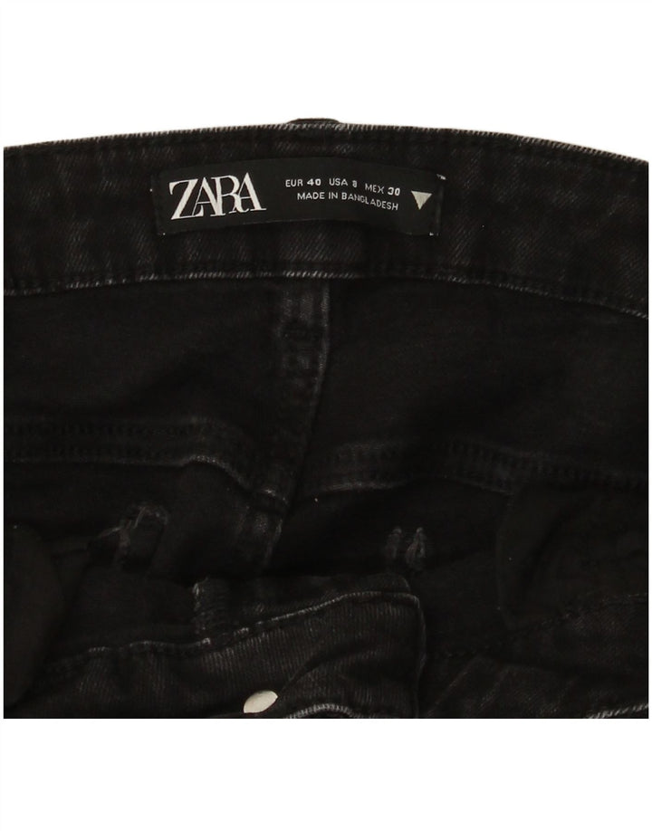 Damskie jeansy Zara w trudnej sytuacji, EU 40 Medium W30 L27, czarna bawełna