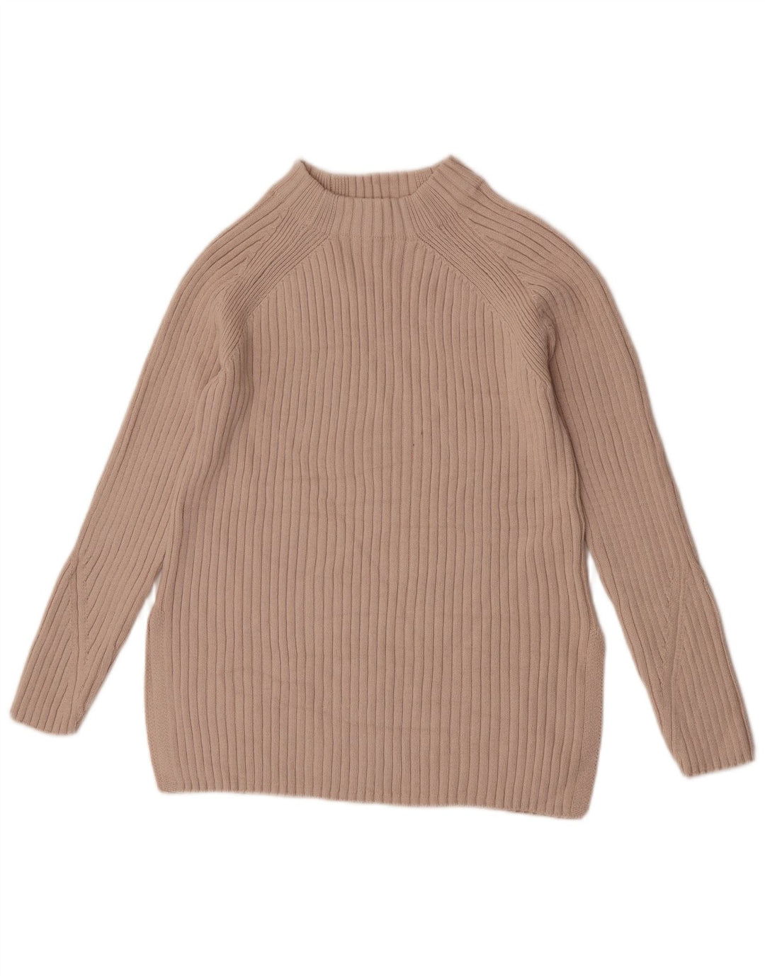 Marks & Spencer Damski sweter z golfem XS, beżowy, bawełniany