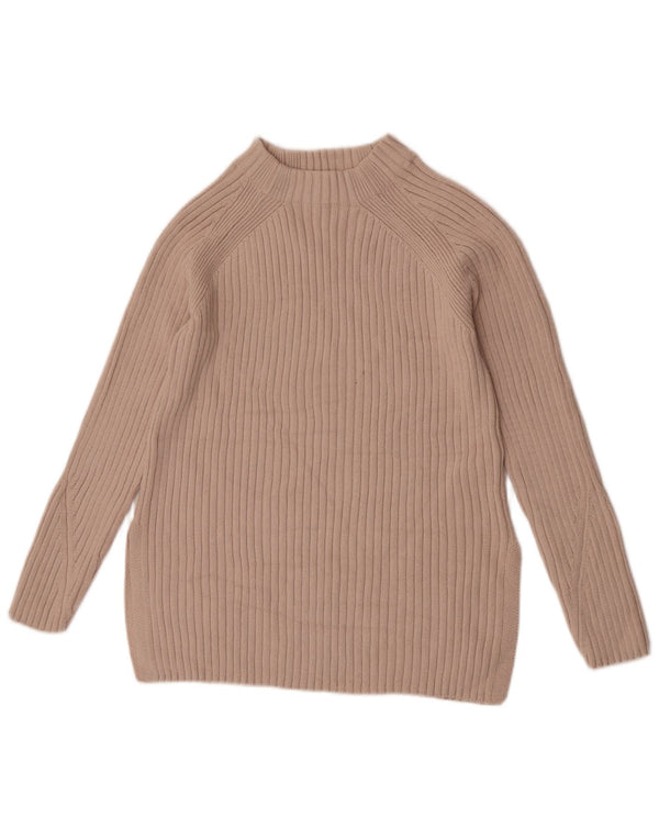 Marks & Spencer Damski sweter z golfem XS, beżowy, bawełniany