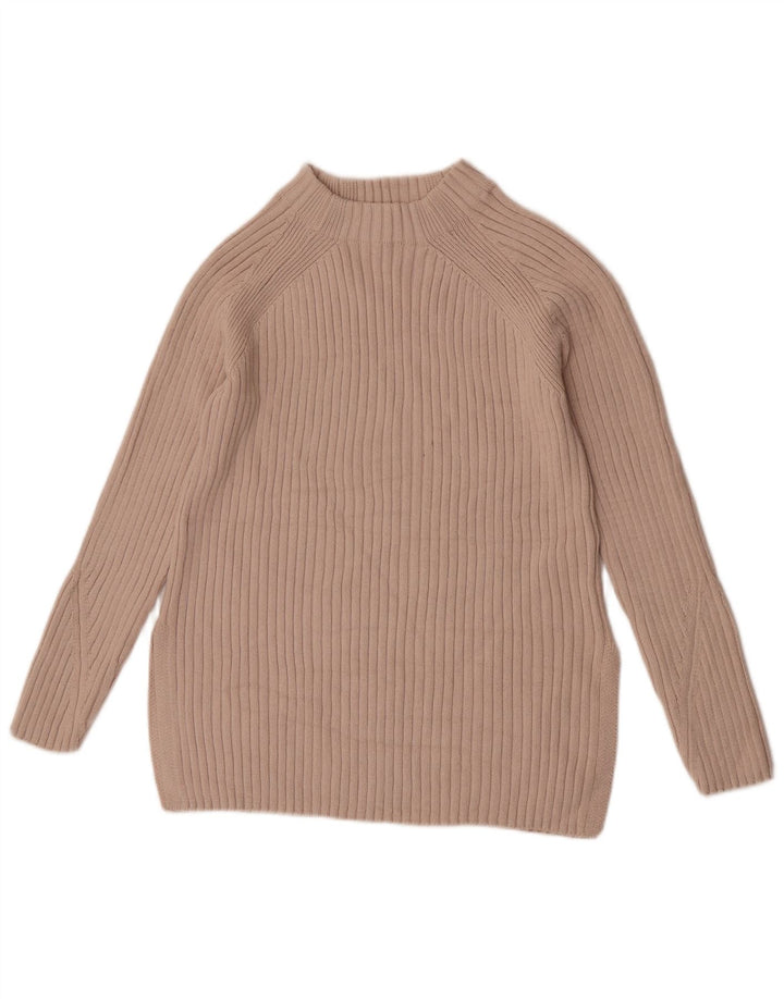 Marks & Spencer Damski sweter z golfem XS, beżowy, bawełniany
