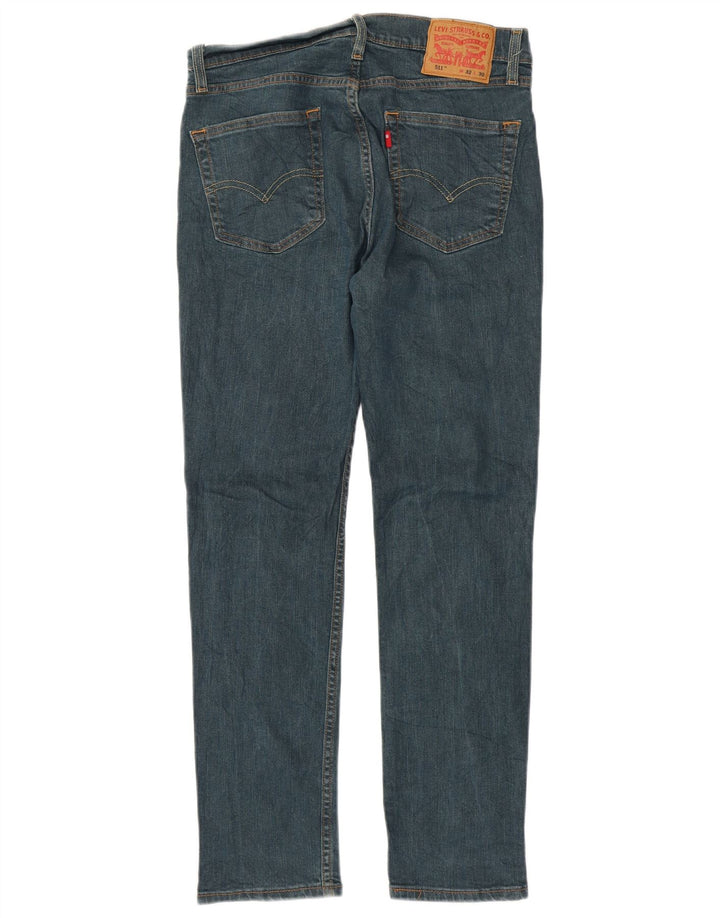 Męskie jeansy Levi's 511 Slim W32 L30 Granatowa bawełna
