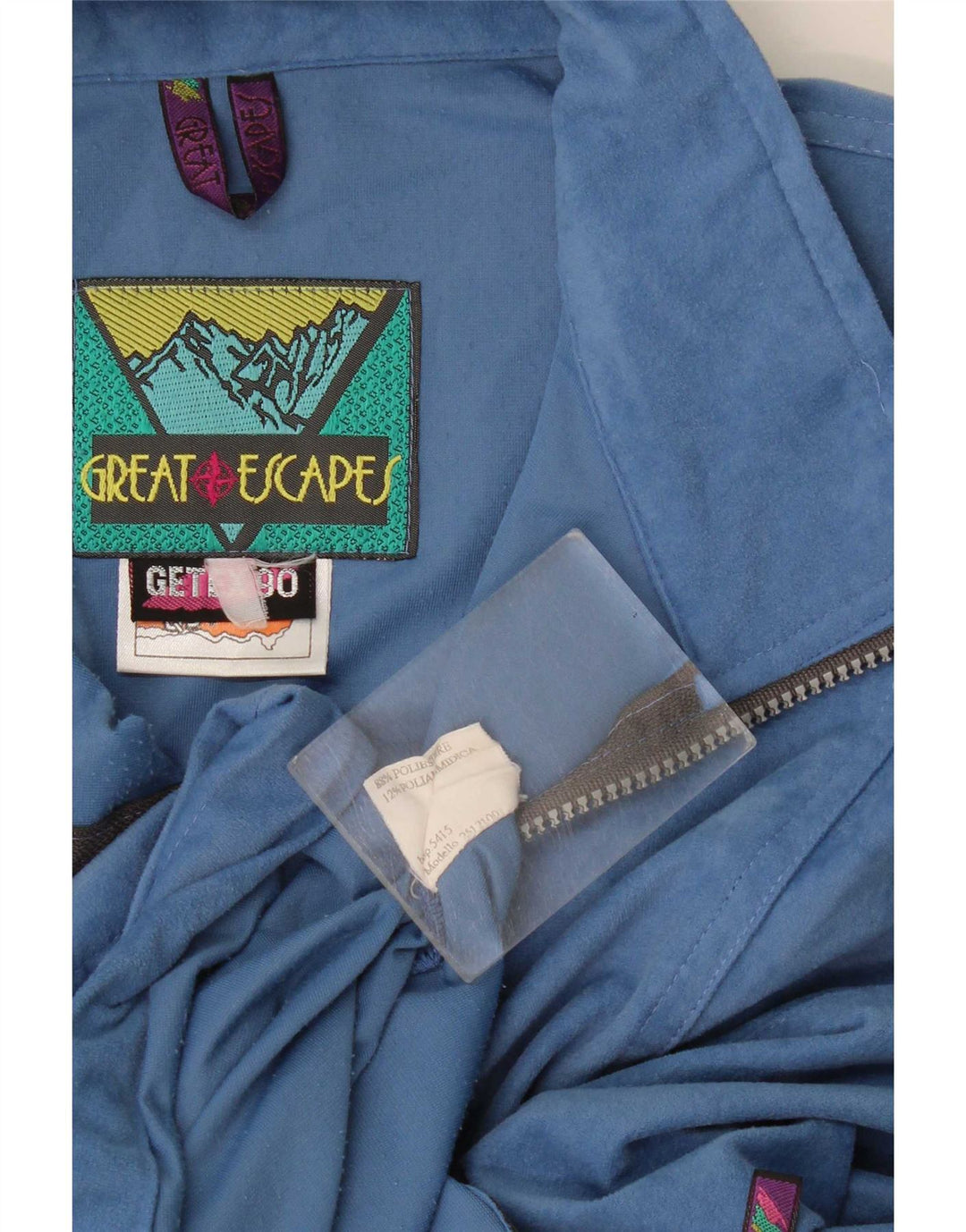 Kurtka męska Great Escapes z grafiką, welurowa, XL, niebieska, poliester