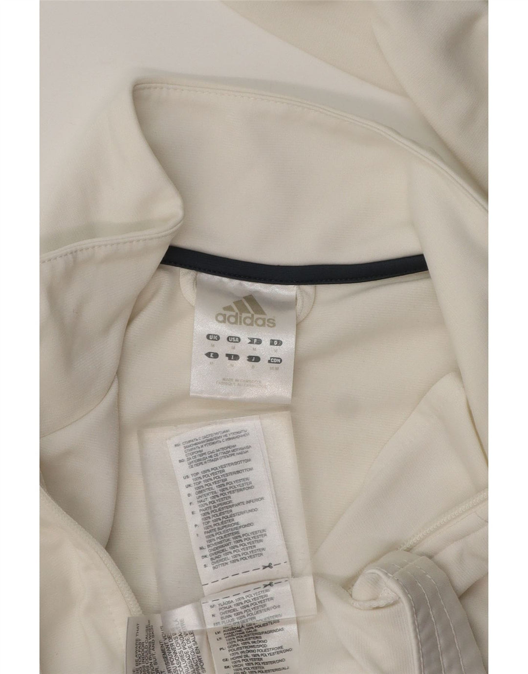 Męska kurtka dresowa ADIDAS, poliester w kolorze średniej bieli