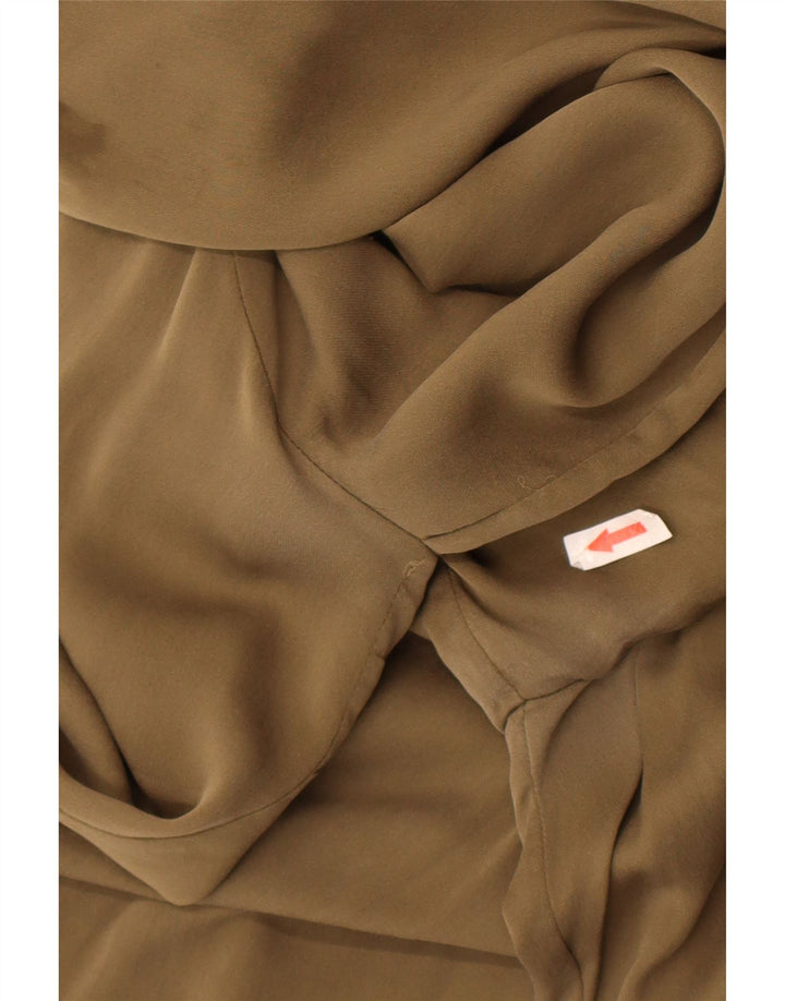 Damska bluzka Michael Kors z długim rękawem Top UK 16 Large Khaki Silk
