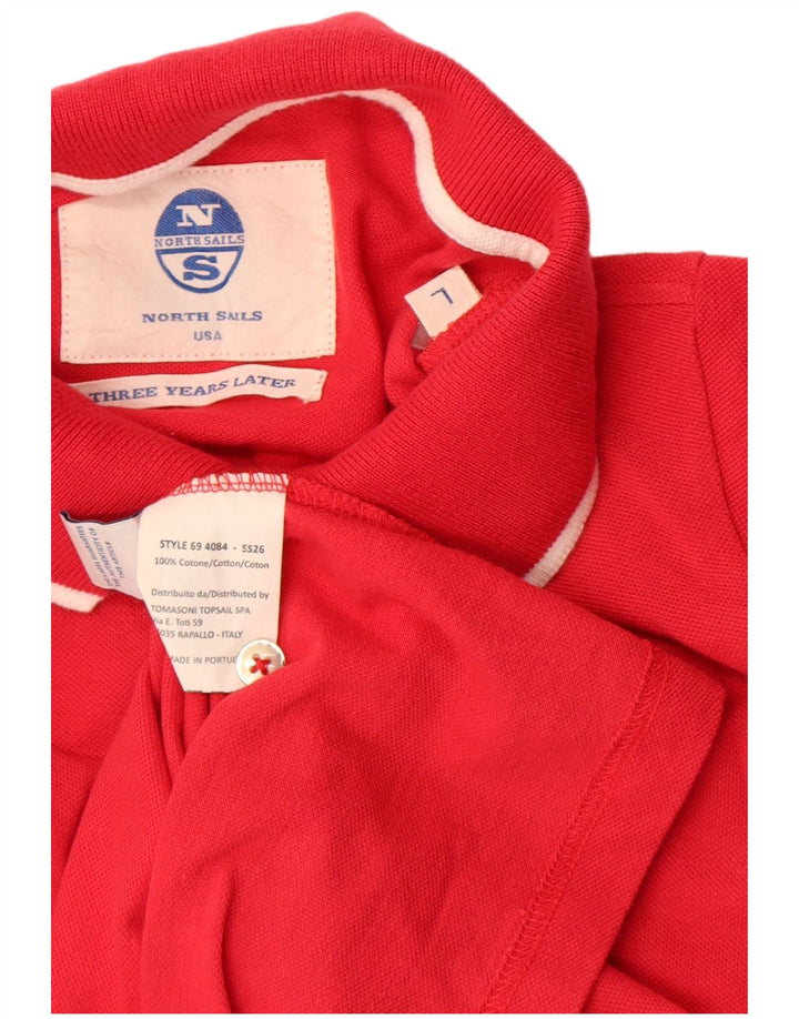 Męska koszulka polo z długim rękawem North Sails, duża, czerwona, bawełniana