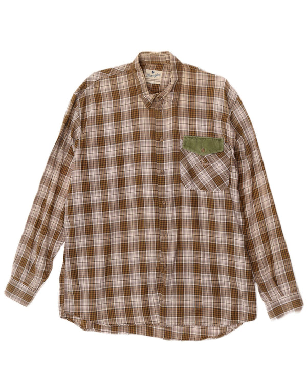 Męska koszula flanelowa Wrangler XL w brązową kratkę