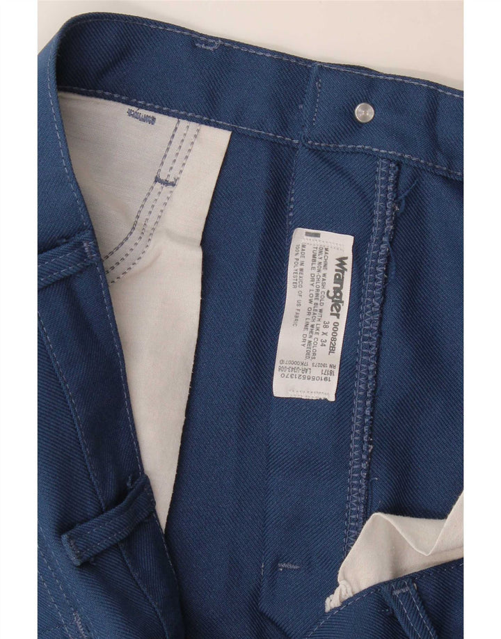 Męskie proste spodnie codzienne Wrangler W38 L34 Niebieski poliester