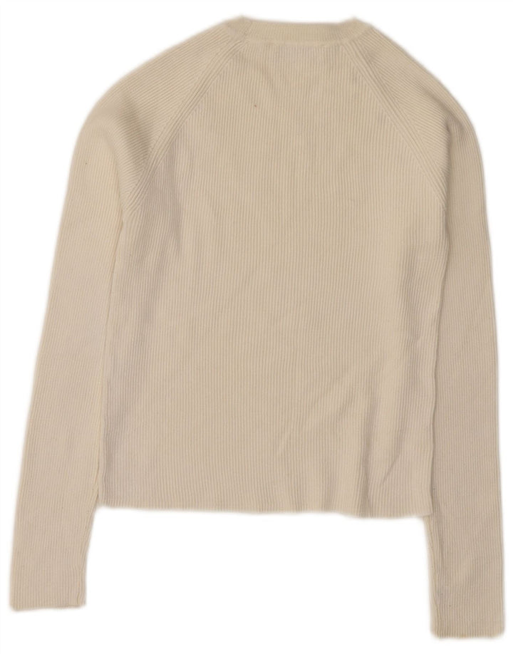 Sweter damski Zara z okrągłym dekoltem UK 12, średni biały