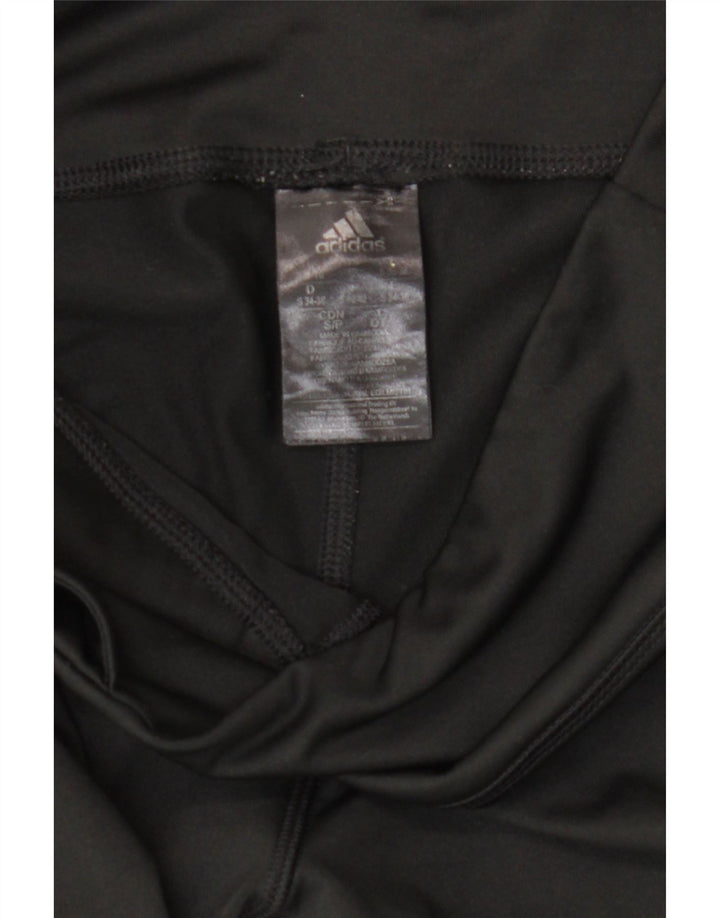 Damskie legginsy Adidas Capri UK 8/10, małe, czarne, poliestrowe