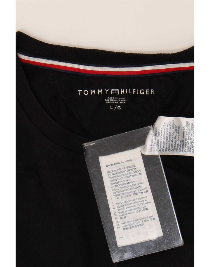T-shirt męski Tommy Hilfiger, duży, czarny, bawełniany