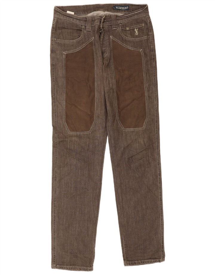 Męskie jeansy slim fit Jeckerson W32 L34 Brązowa bawełna