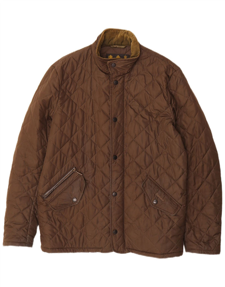 Męska pikowana kurtka Barbour UK 36 Small Brown Polyester