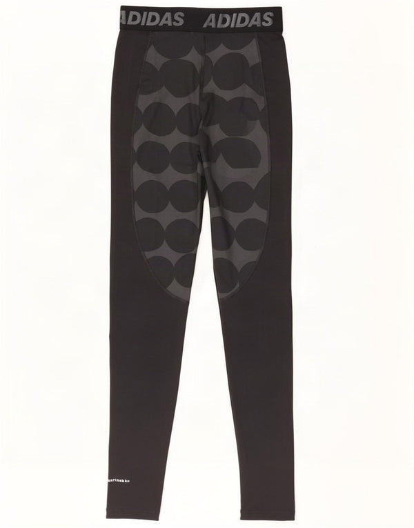 Adidas Womens Marimekko Graphic Leggings UK 8/10 Small Black Polka Dot