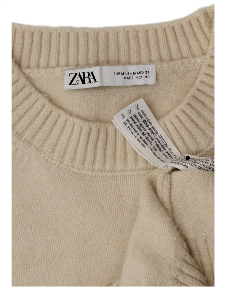 Damski podkoszulek Zara Crop Vest UK 14, średni, złamany biały poliester