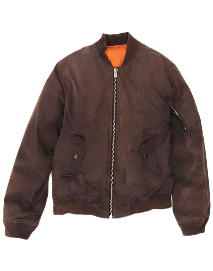 Męska kurtka bomber Fred Perry UK 36 Small Brown Cotton
