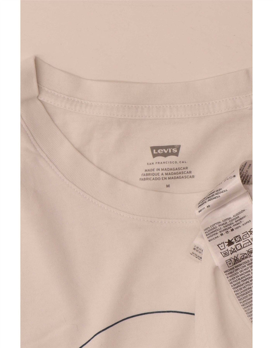 Damska koszulka z grafiką Levi's Top UK 14 Średnia biała bawełna