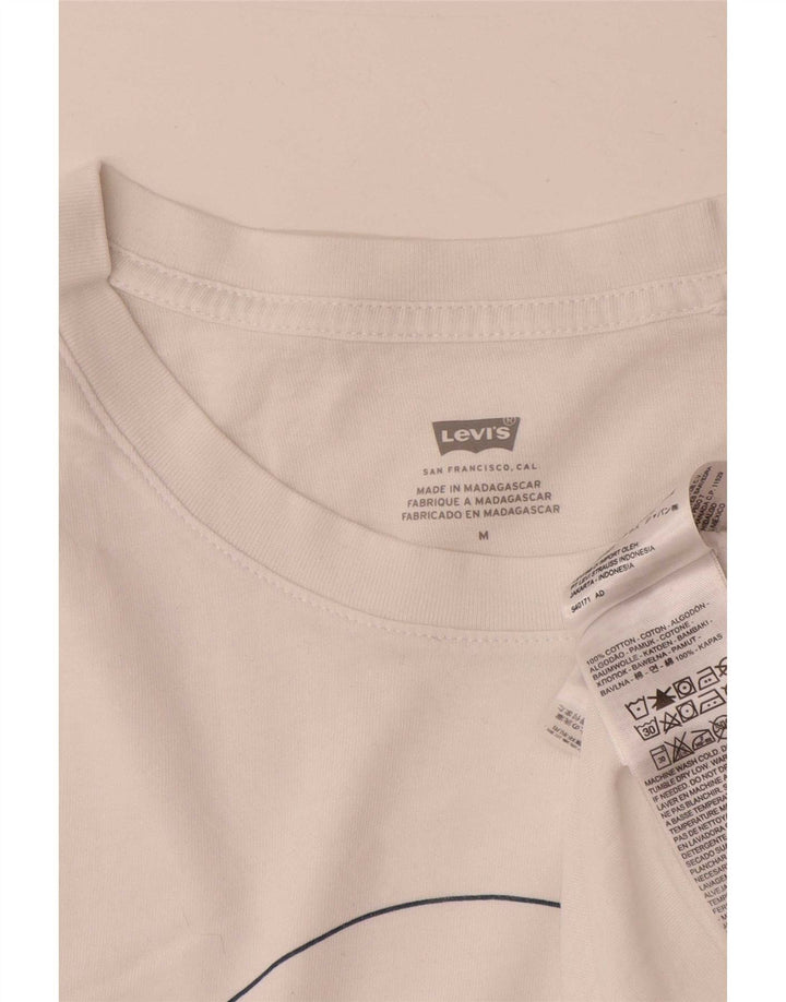 Damska koszulka z grafiką Levi's Top UK 14 Średnia biała bawełna