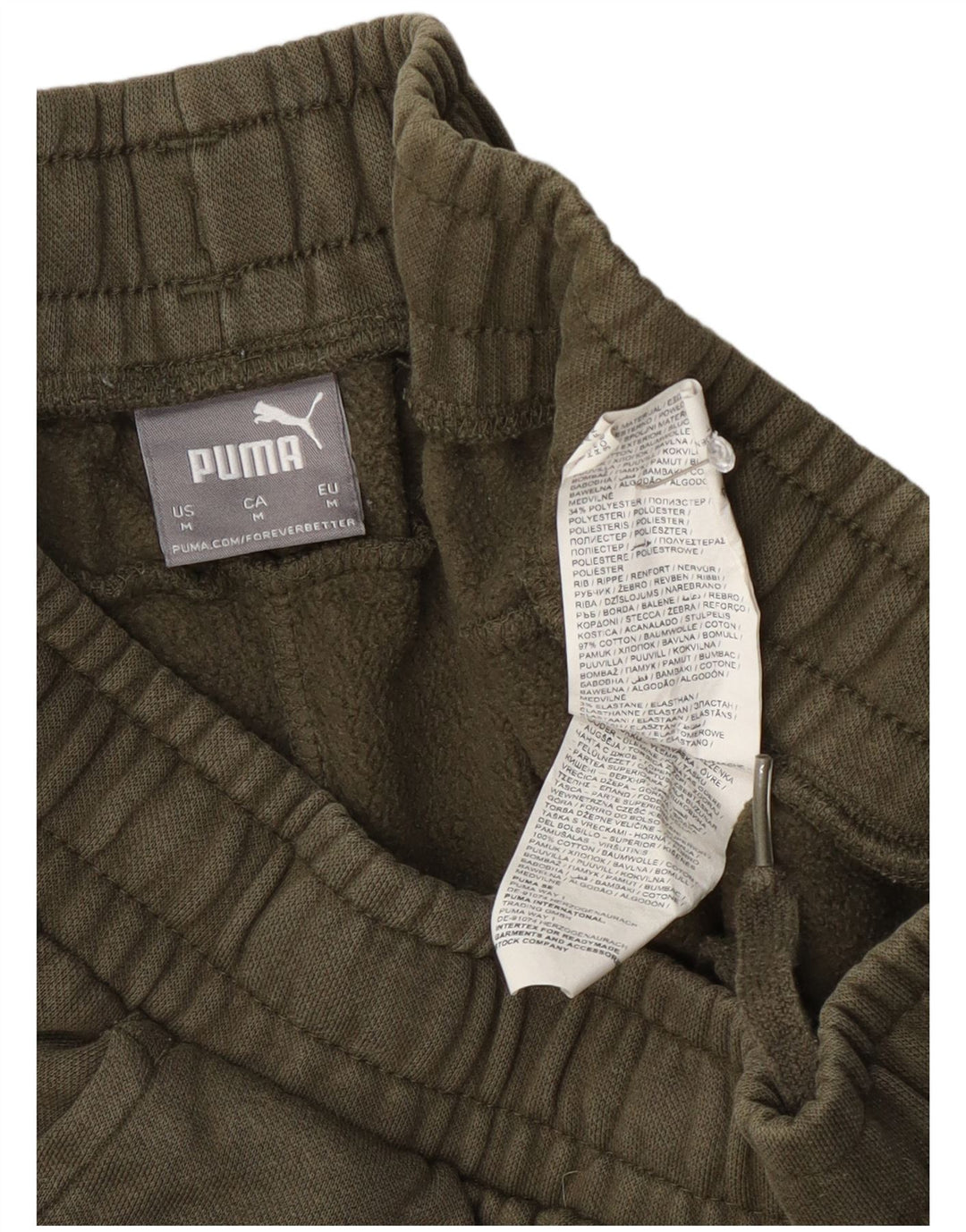 Męskie spodnie dresowe Puma Joggers, średnia bawełna khaki