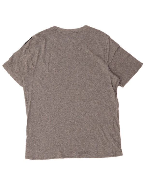 Męski T-shirt z grafiką Puma, duży, szary, bawełniany