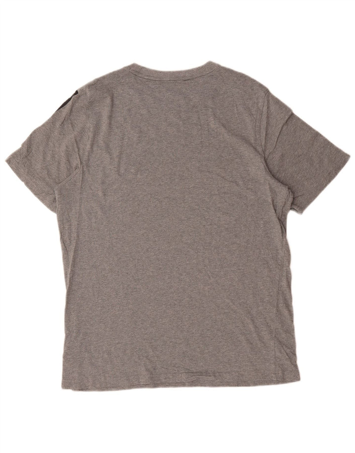 Męski T-shirt z grafiką Puma, duży, szary, bawełniany