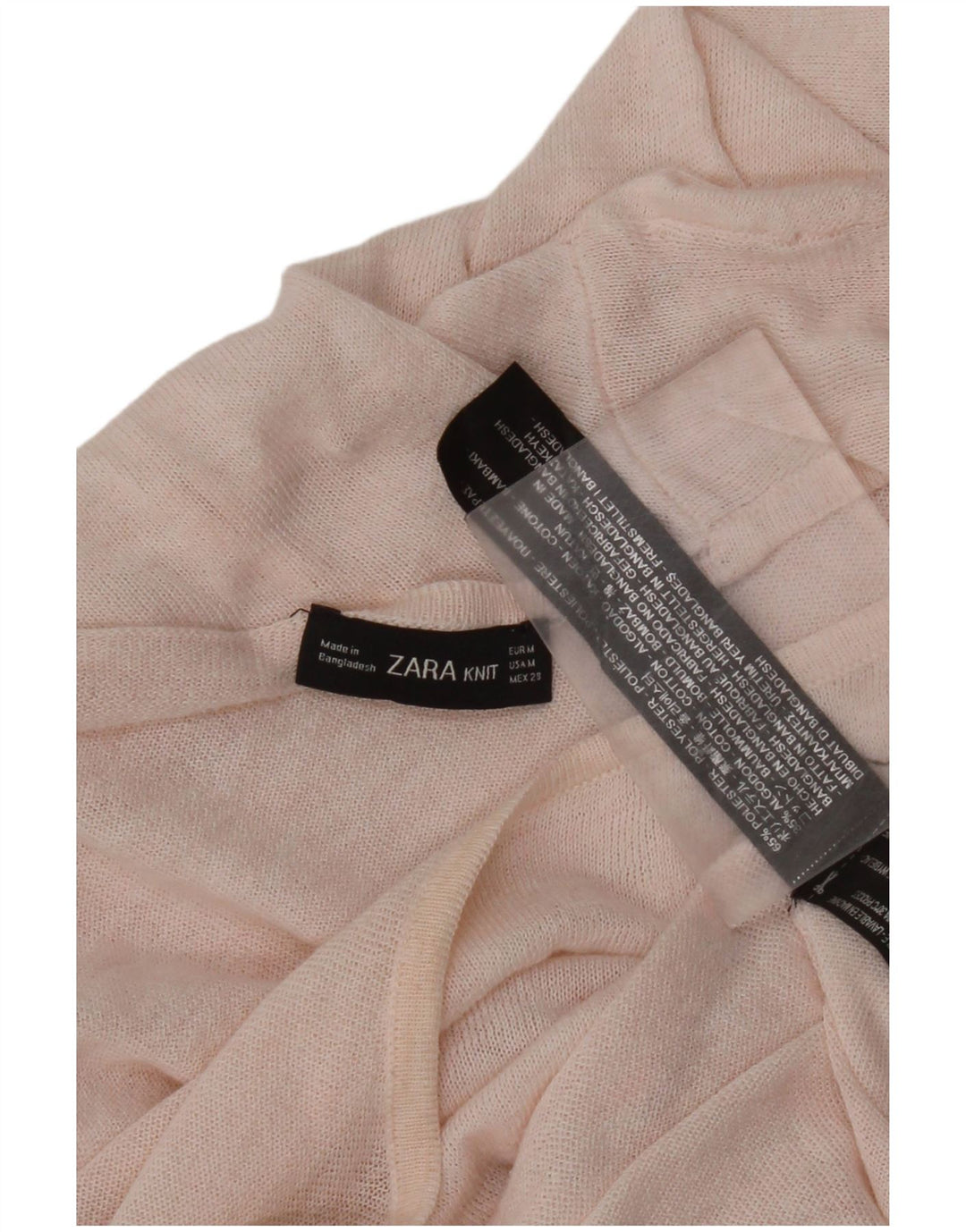 Damski sweter Zara z dekoltem w łódkę, UK 12, średni różowy poliester