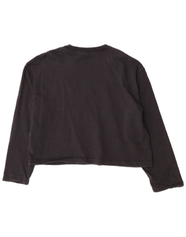 Damski top Adidas Oversized Crop Graphic z długim rękawem UK 8 Small Black