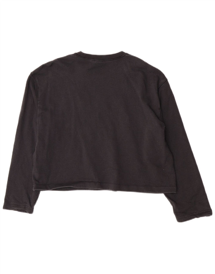 Damski top Adidas Oversized Crop Graphic z długim rękawem UK 8 Small Black