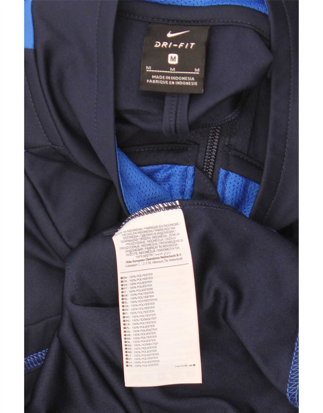 Męska bluza dresowa Nike Dri Fit Graphic, średnia granatowa, blok kolorów