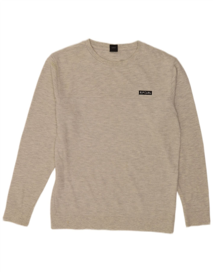 Męski sweter z okrągłym dekoltem Rip Curl, średnioszary, bawełniany w plamki