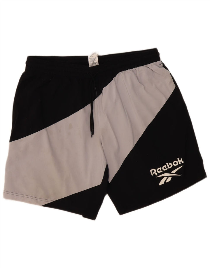 Męskie spodenki sportowe Reebok Graphic XL, czarny, poliester z blokami kolorów