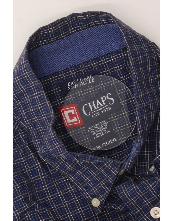Koszula męska Chaps Easy Care XL, bawełniana w granatową kratkę