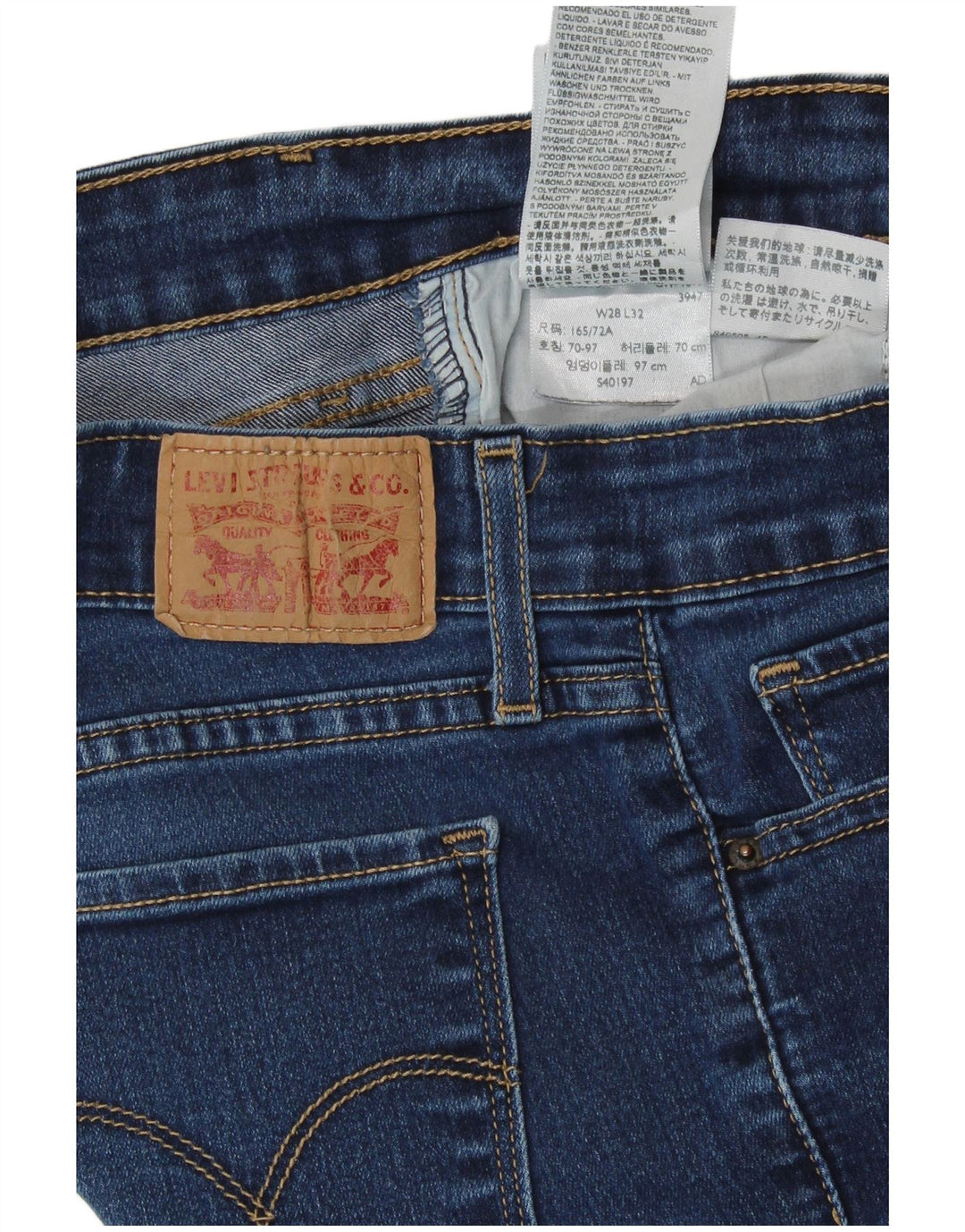 Damskie jeansy LEVI'S 711 Skinny W28 L32 Niebieskie bawełniane