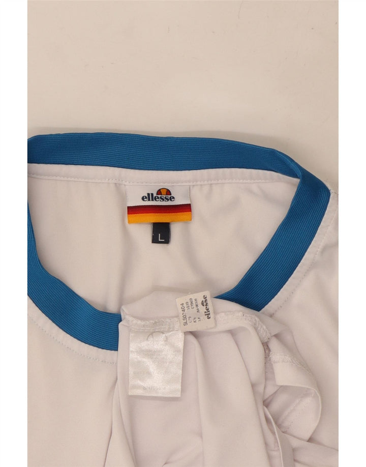 Męski T-shirt z grafiką ELLESSE, duży, biały, poliester