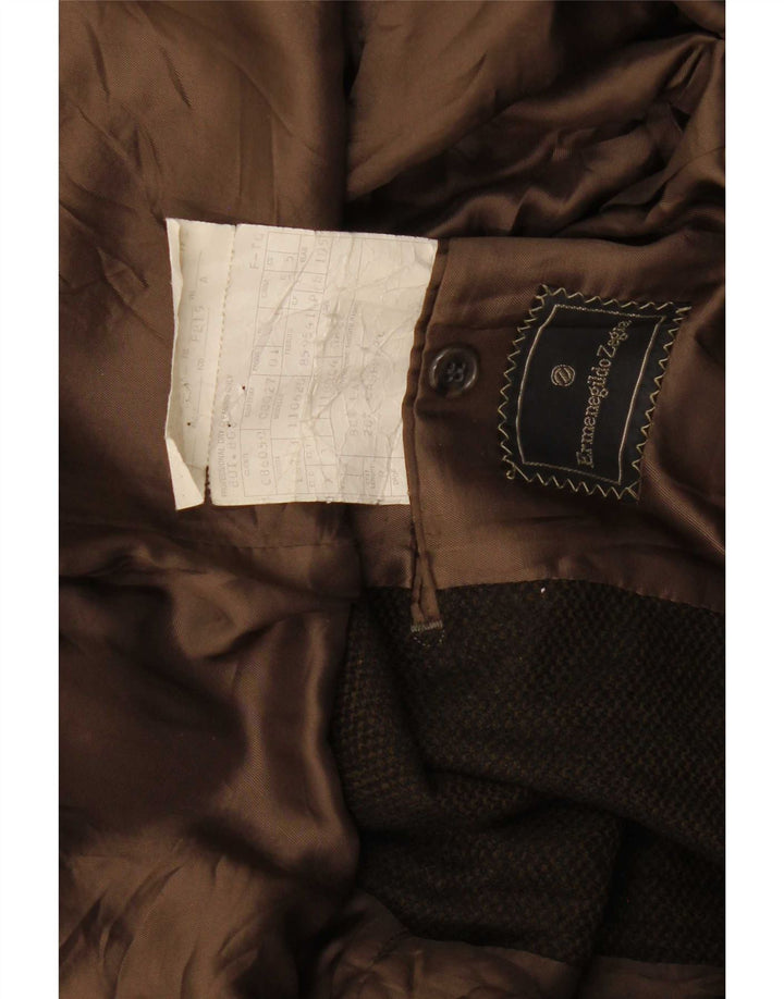 Męska marynarka zapinana na 2 guziki Ermenegildo Zegna UK 38, średnia wełna khaki